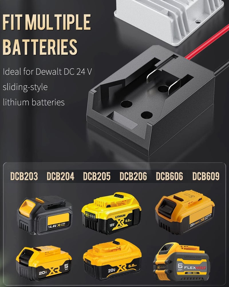 Vibit 20V to 12V Step-Down Converter for Dewalt Battery, DC Power Adapter, Voltage Reducer Transformer 180 W Buck Converter Regulator for Golf Cart RC Car Truck Light & DIY - Image 2
